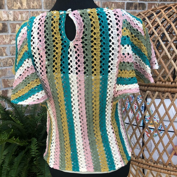 EVA FRANCO STRIPED CROCHET TOP - Picture 4 of 4